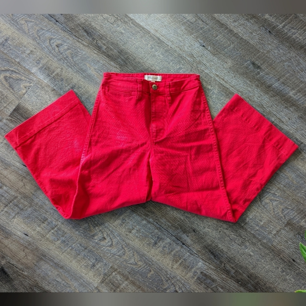 Madewell Wide-Leg High-Waist Red Denim Jeans | 25